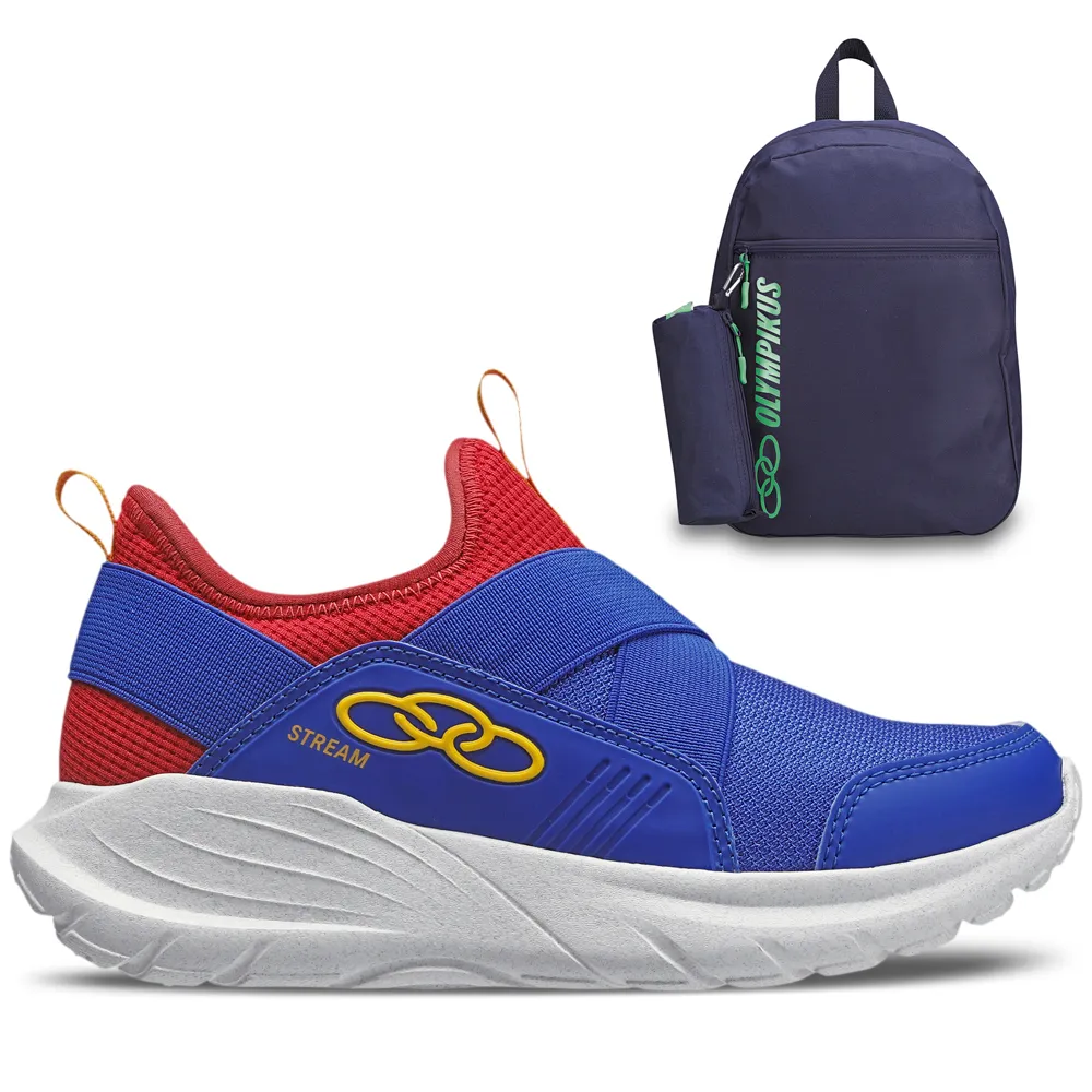 Kit 1 Tênis infantil Olympikus Stream e 1 Mochila Juvenil